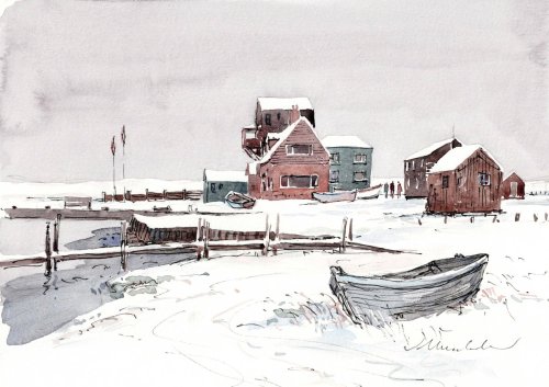  Walberswick Quay 2 - Fine Art Print (5x7)  