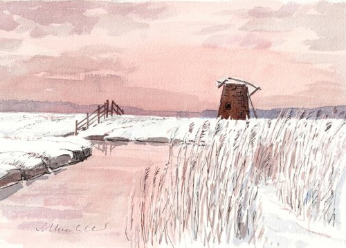 Sunset over The Old Windmill Fine Art Print (5x7)